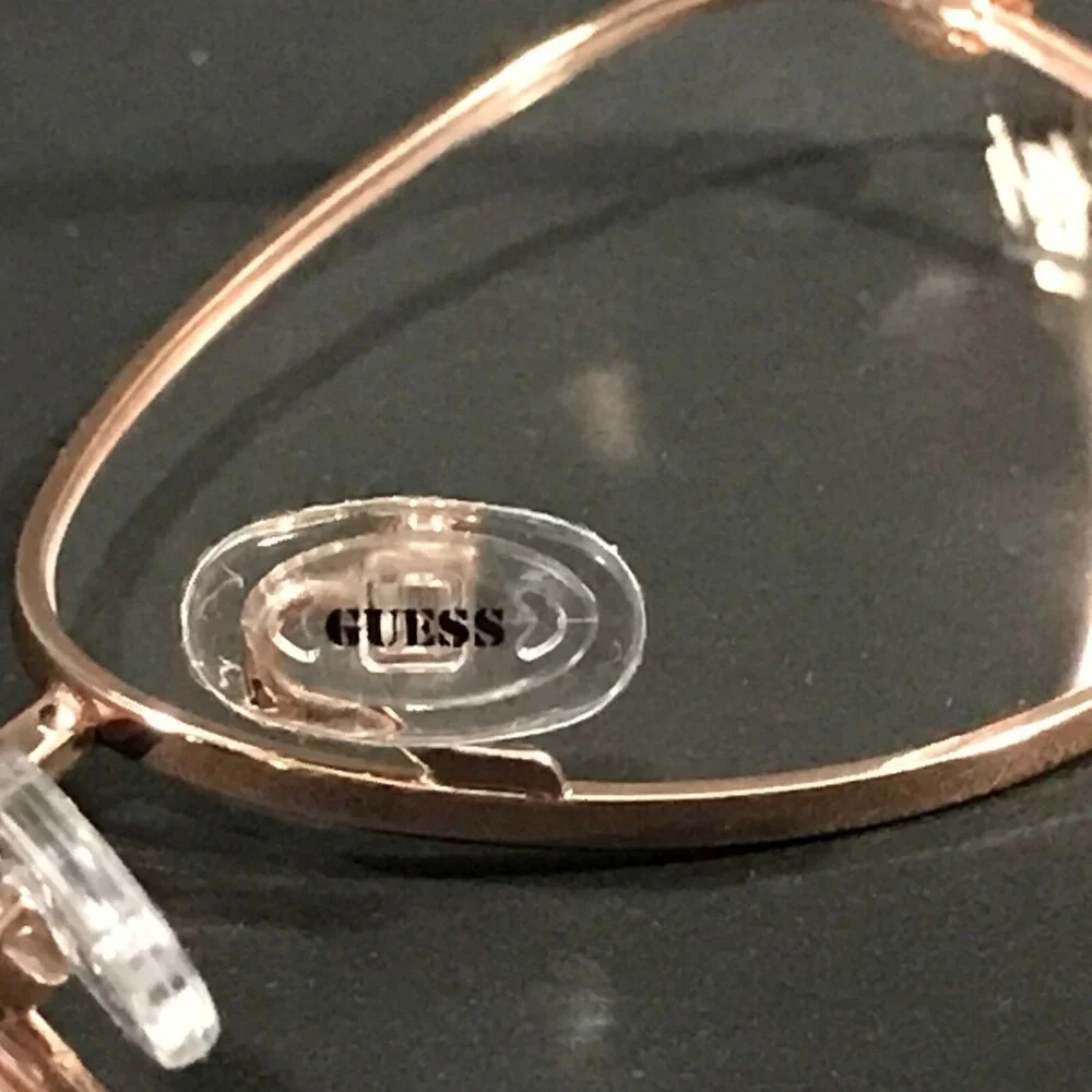Guess Eyeglasses Frames GU8238 028 White Pink Rose Gold Round Cat Eye 55-16-140